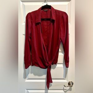 Venus Burgandy Size Large Tie Bottom, Open Front Top
